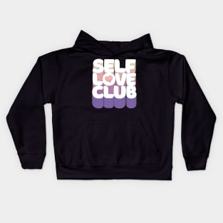 SELF LOVE CLUB <3 Typographic Design Kids Hoodie